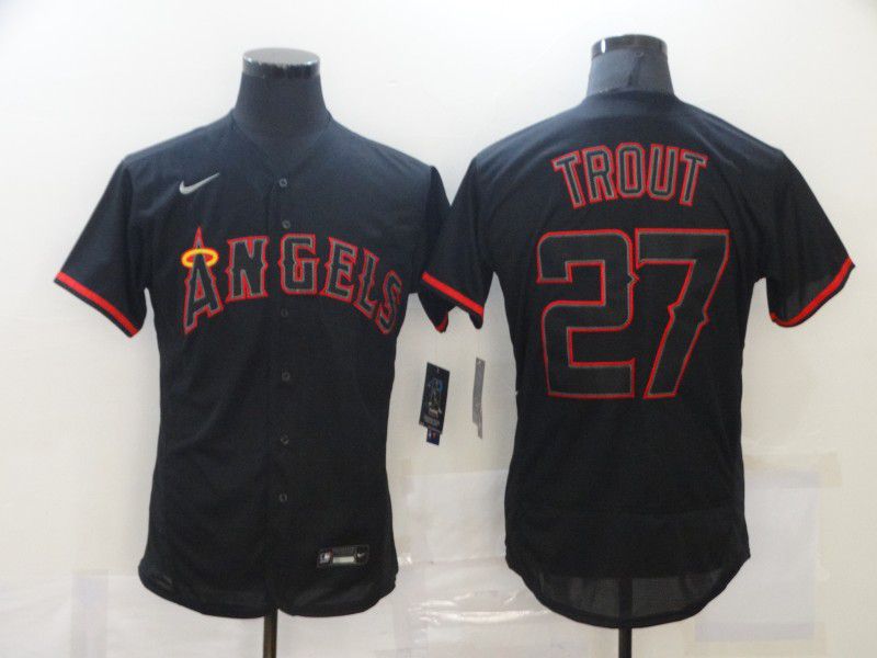 Men Los Angeles Angels #27 Trout Black Elite Nike MLB Jerseys->chicago white sox->MLB Jersey